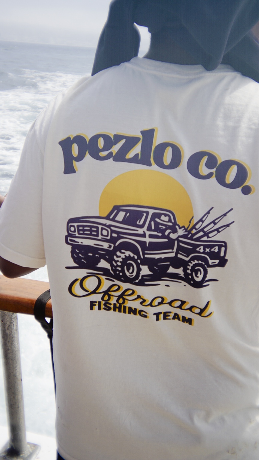Offroad Fishing Team shirt worn by the water